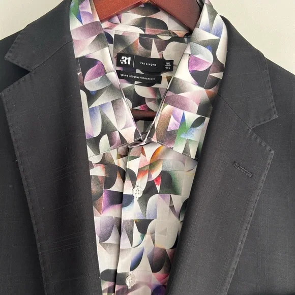 Simons Abstract Multicolor Modern Shirt - Picture 4 of 8